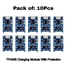 Bundle Of TP4056 Micro USB Battery Charger Module Circuit Board Use For 18650 Lithium Battery 10 Pcs image