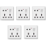 Bundle of 5 Pcs 5 Pin Multi Function Universal Wall Gang Socket - Gang Universal Socket image