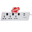 CLICK Super Multiplug USB Extension Cord 2 Pin 3 Socket 3 Yard 2.7 Meter image
