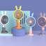 Cartoon Handheld USB Charging Mini Fan with Phone Stand - 3 Speed image