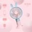 Cartoon Handheld USB Charging Mini Fan with Phone Stand - 3 Speed image