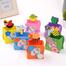 Cartoon Wooden Pencil Holder - Pink -1 Pcs image