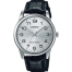 Casio Black Leather Quartz Men's Watch image