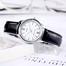 Casio Silver Case Black Leather Band Women's Watch image