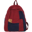 Casual Contrast Color Canvas Backpack - Red image