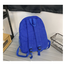 Casual Contrast Color Canvas Backpack - Blue image