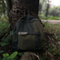 Casual Contrast Color Canvas Backpack - Olive Green image