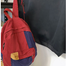 Casual Contrast Color Canvas Backpack - Red image