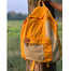 Casual Contrast Color Canvas Backpack Yellow - 1 Pcs image