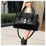 Casual Tote Luxury Leather Handbags Purse Women Bag Black image