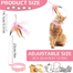 Cat Feather Collar with Teasing Toy, Adjustable Cat Collar Stylish Design Cat Interactive Toys image