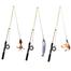 Cat Kitten Stick Feather Fish Teaser Wand Wire Chaser Interactive Play Toy image