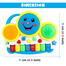 Clap N TAP Drum Keyboard Musical Toys With Flashing Lights - Animal Sounds and Songs Multi Color image