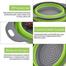 Collapsible Colanders with Handles (2 Pcs. Set) Round Kitchen Sink Strainers Heat-Resistant Silicone Stackable, Space-Saving Design Pasta, Vegetables, Hot Water image
