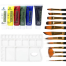 Combo Maries Acrylic Colour 6 Shades 30 ml, a Palette, 12 pcs Brush Set image