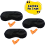Combo Of 3 Set Black Color Silk Eye Mask Memory Foam Ear Plug 2Pcs image