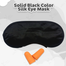 Combo of 3 Set Black Color Silk Eye Mask Memory Foam Ear Plug 2 Pcs image
