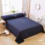 Comfort House Navy Blue Colour King Size Bed Sheet With 2 Pcs Pillow Cover image