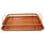 Copper Crisper Non-Stick Oven Baking Tray With Crisping Basket, 2 Piece Set image