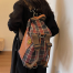 Cozy Vintage Plaid Leather Convertible Backpack-Shoulder Bag image
