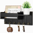 Creative Furniture Rustic Wall Mounted Key Rack And Mail Organizer With Shelf 6 Hooks image
