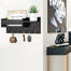 Creative Furniture Rustic Wall Mounted Key Rack And Mail Organizer With Shelf 6 Hooks image