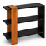 Creative Furniture Wooden Decorative Storage Shelf Black And Natural Wood Finish image