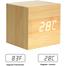 Cube Shaped Wooden Style Digital LED Clock image