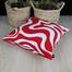 Cushion Cover Red And White 18x18 Inch image