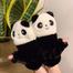 Cute Panda Plush Thick Half Finger Hand gloves image