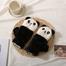 Cute Panda Plush Thick Half Finger Hand gloves image