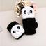 Cute Panda Plush Thick Half Finger Hand gloves image