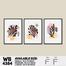 DDecorator Flower And Leaf Abstract Art (Set of 3) Wall Board And Wall Canvas image