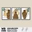 DDecorator Flower And Leaf ArtWork (Set of 3) Wall Board And Wall Canvas image
