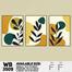 DDecorator Flower And Leaf ArtWork (Set of 3) Wall Board And Wall Canvas image