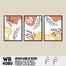 DDecorator Leaf With Abstract Art Wall Board And Wall Canvas - Set of 3 image