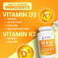 DR. BERG D3 and K2 Vitamin (10000 IU)-120 Capsules image