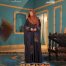 Glam Touch Designer Karchupi Inner Attached Kaftan Abaya | Navy Blue image
