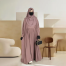 Designer Pleated Kaftan Abaya Mocha image