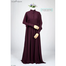 Designer Pleated Kaftan Abaya | Wine image