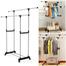 Double Pole Cloth Rack – Heavy-Duty, Adjustable and Space-Saving For Home, Laundry and Bedroom Use image