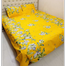 Double Size Flat Cotton Multicolor Ash And White Floral Print Bed Sheet Set - Two Pillow Covers Included image