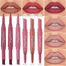 Dragon Ranee 6Pcs Matte Velvet Lipstick Plus Lip Liner Set - Long-Lasting Vegan Lip Makeup Kit for Colorful and Defined Lips image