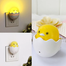 EU Plug Duck Owl Wall Socket Light Control Sensor LED Night Light Bedroom lamp image