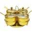 Elegant Dining Table Gold Finish Jar Set For Pickles Chutneys And Spices 4 Pcs image