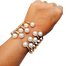 Elegant Gold Tone Cuff Bracelet With Pearl Embellishments 1Pcs image