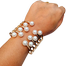 Elegant Silver Tone Cuff Bracelet With Pearl Embellishments 1Pcs image