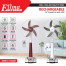 Elima Defender EMKN-1736DH 16 Inch Rechargeable Stand Fan with LED Light, Remote Control and 9 Speed LCD Display image