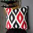 Agrey Hometex Exclusive Cushion Cover, Red And Black 14x14 Inch image