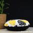Agrey Hometex Exclusive Round Cushion Cover, Yellow And Black 18x18 Inch image